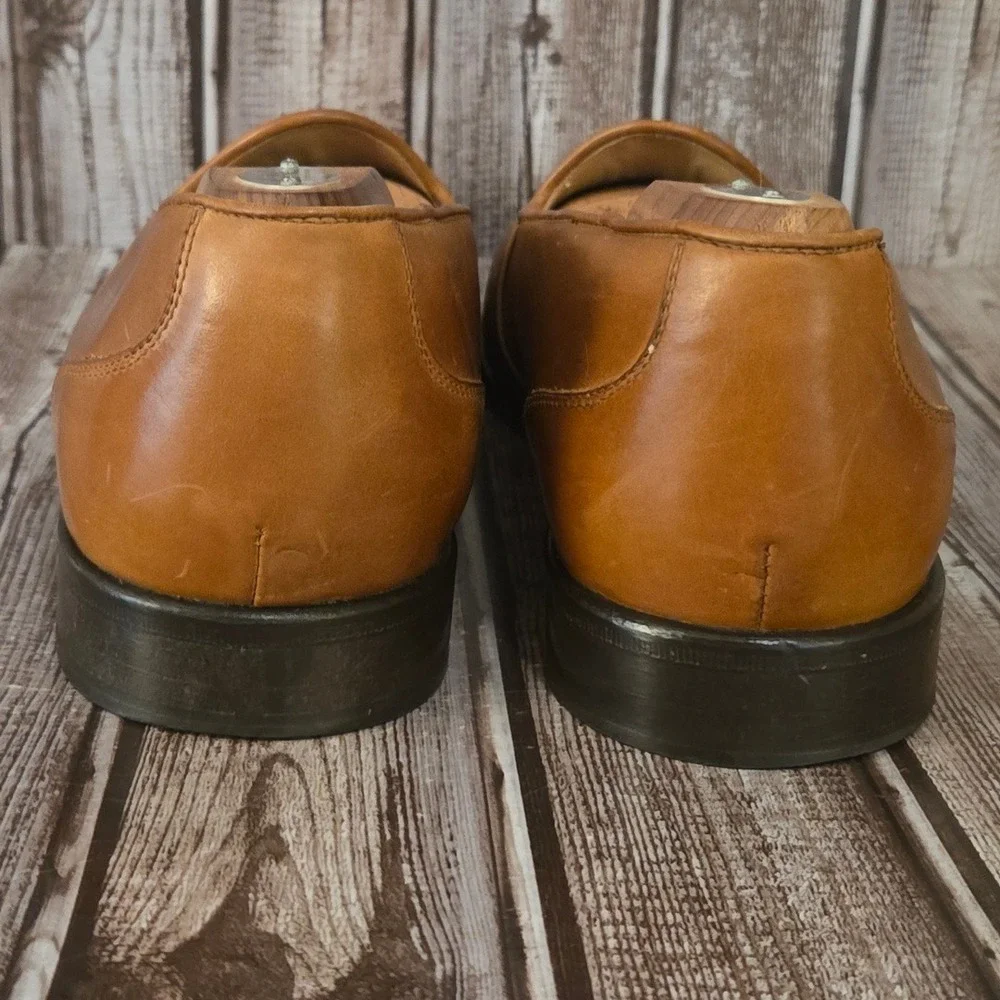 Sz 11.5 M Mens Zelli Tan Leather‎ Handcrafted In Italy Penny Loafers Shoes VGUC